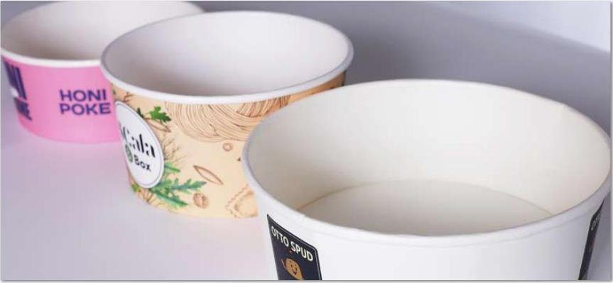 Bowl med tryck med tryck och logga – pappersbowl