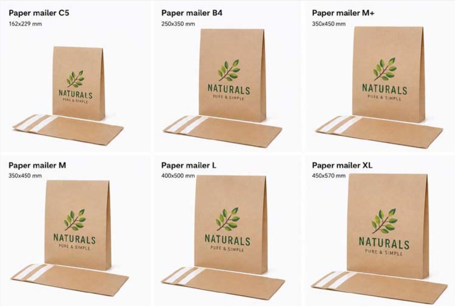 E-handelspåse / paper mailer med tryck och logga – e-handelspåse med tryck